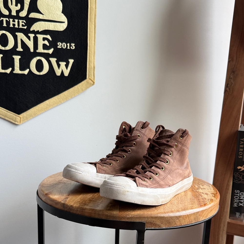 Brown High-Top Canvas Sneakers -  Casual Shoes